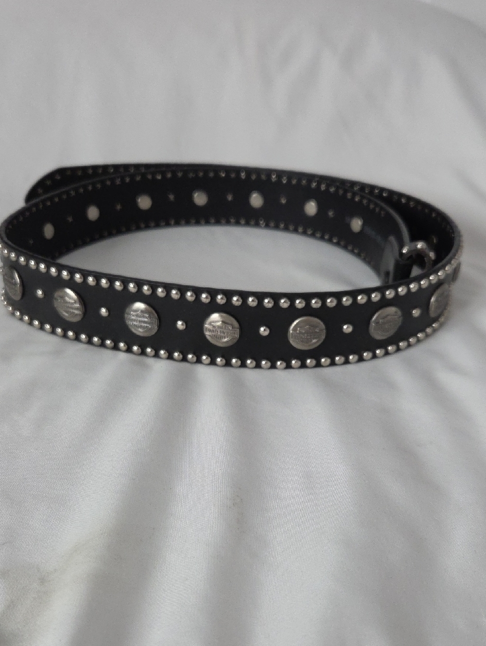 Harley-Davidson Black Leather Belt with Stud Accents NEW